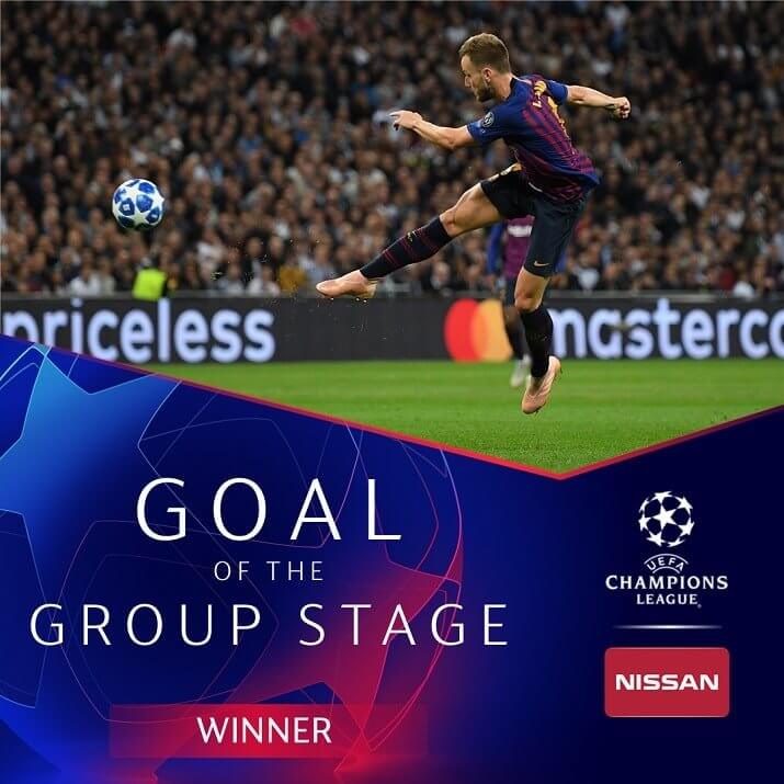 UEFA-მ ივან რაკიტიჩის გოლი საუკეთესოდ დაასახელა [VIDEO]