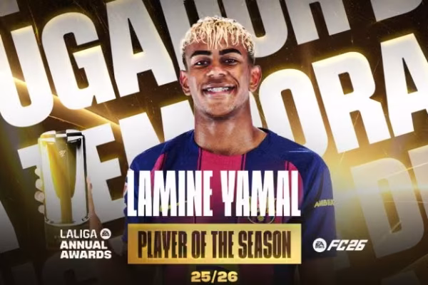 ლამინ იამალი 2025/26 წლების სეზონის ლა ლიგის საუკეთესო მოთამაშეა
